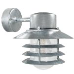 Nordlux Vejers Luce Da Parete Acciaio Zincato e Vetro Grigio | IP54 - Adatto per E27