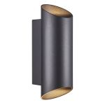 Nordlux Nico Luce Da Parete Aluminium Nero Up & Down | IP54 - Adatto per 2x GU10