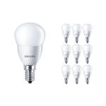 Confezione Multipack 10x Philips Corepro LED Lustre E14 Sferica Ghiaccio 5W 470lm - 827 Bianco Molto Caldo | Sostitutiva 40W