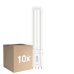 Confezione Multipack 10x Philips CorePro PL-L LED Bulbo HF 8W - 840 Bianco Freddo | 4-Pin - Sostitutiva 18W