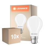 Confezione Multipack 10x Ledvance Classic LED B22 Pera Ghiaccio 5.9W 806lm - 827 Bianco Molto Caldo | Sostitutiva 60W