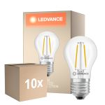 Confezione Multipack 10x Ledvance Classic LED E27 Pera Filamento Chiara 1W 136lm - 827 Bianco Molto Caldo | Sostitutiva 15W