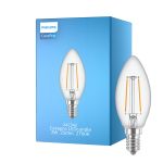Philips Corepro LED Candela E14 Filamento Chiara 2W 250lm – 827 – Bianco Molto Caldo | Sostitutiva 25W