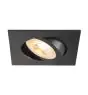 SLV New Tria 68 Faretti Aluminium Nero Piazza | Ritaglio 68mm - Adatto per 1x GU10 