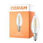 Osram Classic LED E14 Candela Filamento Chiara 4W 470lm - Relax and Active - 827 Bianco Molto Caldo | Sostitutiva 40W