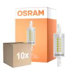 Confezione Multipack 10x Osram Slim Line LED R7s 78mm 6W 806lm - 827 Bianco Molto Caldo | Sostitutiva 60W