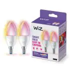 Pacco doppio 2x WiZ Smart LED E14 Candela Ghiaccio 5W 470lm | Miglior Resa Cromatica - Dimmerabile - Sostitutiva 40W